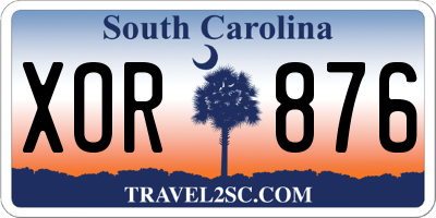 SC license plate XOR876