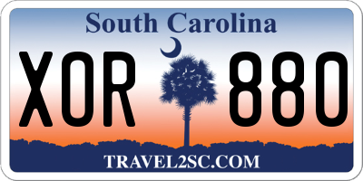SC license plate XOR880