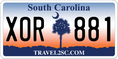 SC license plate XOR881