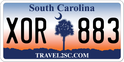 SC license plate XOR883
