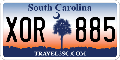 SC license plate XOR885