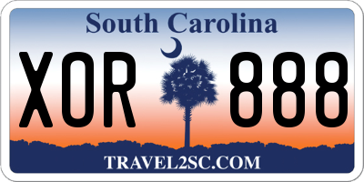 SC license plate XOR888
