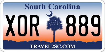 SC license plate XOR889