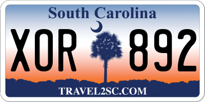 SC license plate XOR892