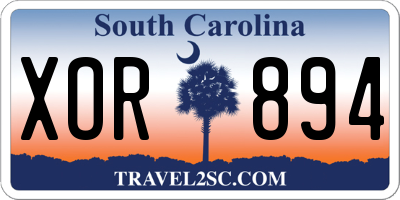 SC license plate XOR894