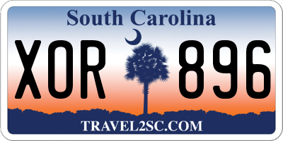 SC license plate XOR896