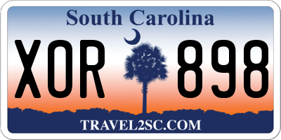 SC license plate XOR898