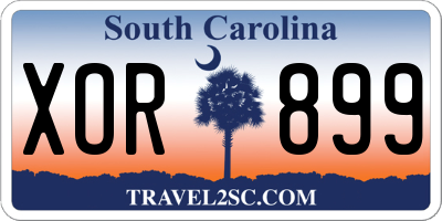SC license plate XOR899