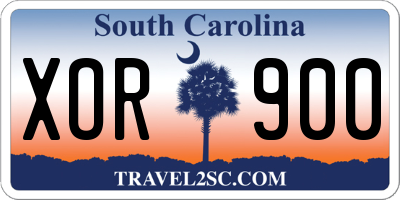 SC license plate XOR900