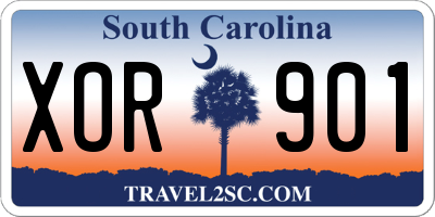 SC license plate XOR901