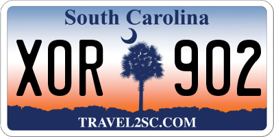 SC license plate XOR902