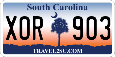 SC license plate XOR903