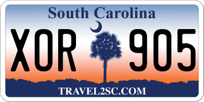 SC license plate XOR905