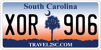 SC license plate XOR906