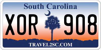 SC license plate XOR908