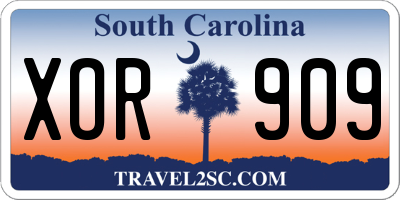 SC license plate XOR909
