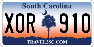 SC license plate XOR910
