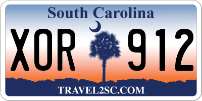 SC license plate XOR912
