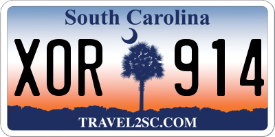 SC license plate XOR914