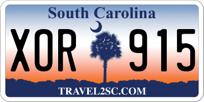 SC license plate XOR915