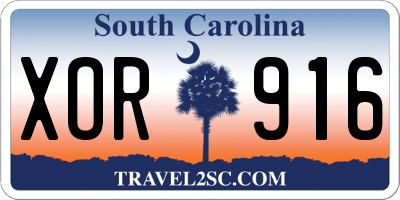 SC license plate XOR916