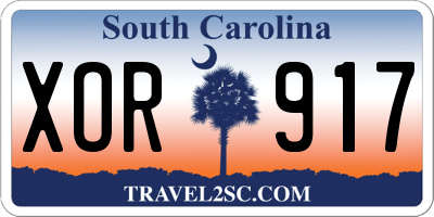 SC license plate XOR917