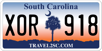 SC license plate XOR918