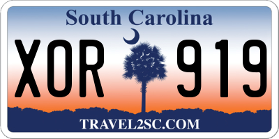 SC license plate XOR919