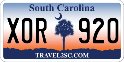 SC license plate XOR920