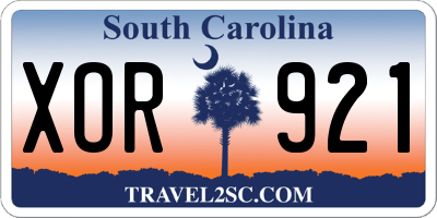 SC license plate XOR921