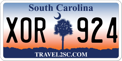 SC license plate XOR924