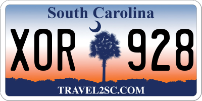 SC license plate XOR928