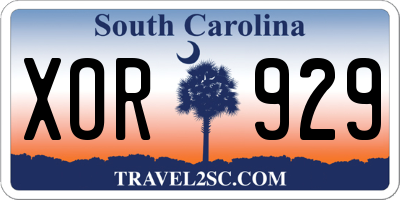 SC license plate XOR929