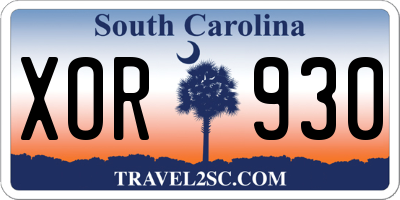 SC license plate XOR930