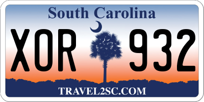 SC license plate XOR932