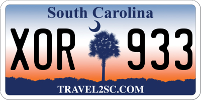 SC license plate XOR933