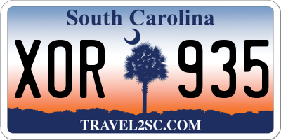 SC license plate XOR935
