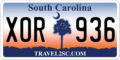 SC license plate XOR936
