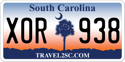 SC license plate XOR938