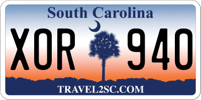 SC license plate XOR940