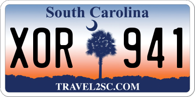 SC license plate XOR941
