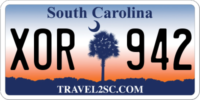 SC license plate XOR942