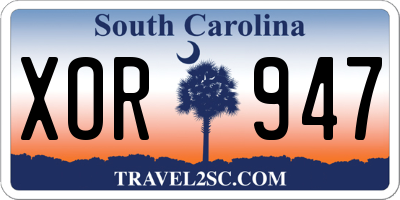 SC license plate XOR947