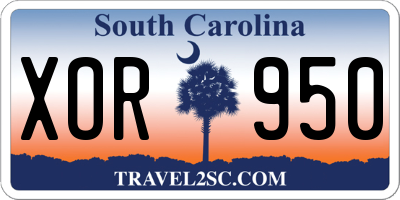 SC license plate XOR950
