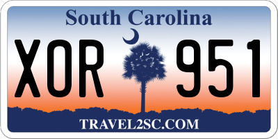 SC license plate XOR951