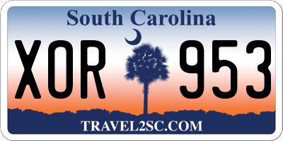SC license plate XOR953