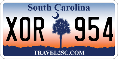 SC license plate XOR954