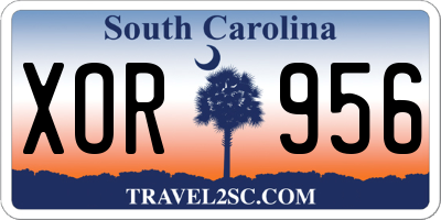 SC license plate XOR956