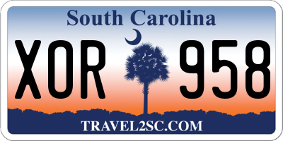 SC license plate XOR958