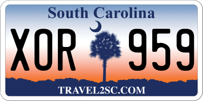 SC license plate XOR959